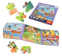 ASTARON Puzzles magnétiques pour Enfants, 16-20-25 pièces Puzzles magnétiques d'apprentissage pour Les Voyages, Jouets de Voyage, activités en Voiture et en Avion pour Les Enfants
