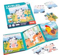 ASTARON Puzzles magnétiques pour Enfants de 3 à 5 Ans, pour Enfants âgés de 2 à 4 Ans, Jouet d'activités de Ferme/Voiture/Animaux, Aimant d'apprentissage, Cadeau pour Voyage en Voiture
