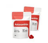 Astaxanthine 12mg - Immunité, vitalité Supporte 120 unités | Astaxanthine avec huile MCT - Source de microalgues fraîches - Soutien des articulations, des yeux et de la peau | Sans OGM,