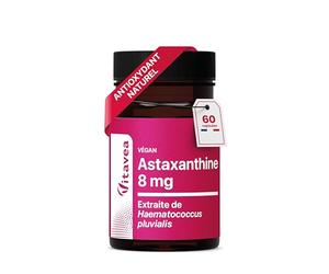 Astaxanthine - 80 mg d'Extrait de Haematococcus Pluvialis dont 8mg d'Astaxanthine - Antioxydant 100% Naturel - 60 capsules - Vegan - Fabriqué en France - Vitavea