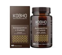Astaxanthine Astapure® - Propriétés Antioxydantes Naturelles CoQ10 Huile D’olive Vierge Extra - Bienfaits pour la Peau, la Vue et le Cœur