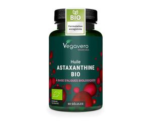 Astaxanthine BIO | Issue de 160 mg d'Haematococcus Biologiques | Antioxydant 100% Naturel | Biodisponibilité Elevée | Vegan & Sans Additifs | Vegavero®