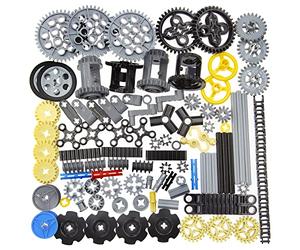 ASTEM 100+PCS Technic Gears and Axles Compatible with Technic-Sets,Gears-Rack (Gears-Pins-Axles Differential New) for Car Building Brick Accessories Pieces Sets (Random Color)