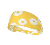 Aster Blanc Marguerite Jaune,Bandeau de Sport Unisexe, Bandeau élastique Multi-usages pour Cheveux