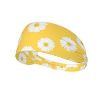 Aster Blanc Marguerite Jaune,Bandeau de Sport Unisexe, Bandeau élastique Multi-usages pour Cheveux