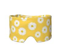 Aster blanc marguerite jaune,Masque pour les yeux bloquant la lumière Cache-yeux et cache-oreilles pour le sommeil