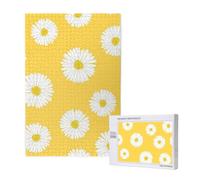 Aster Blanc Marguerite Jaune,Puzzle Familial en Bois de 1 000 pièces pour Adultes et Adolescents