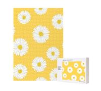 Aster Blanc Marguerite Jaune,Puzzle Familial en Bois de 300 pièces pour Adultes et Adolescents