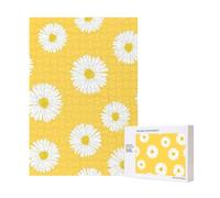 Aster Blanc Marguerite Jaune,Puzzle Familial en Bois de 300 pièces pour Adultes et Adolescents