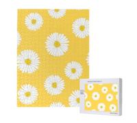 Aster Blanc Marguerite Jaune,Puzzle Familial en Bois de 500 pièces pour Adultes et Adolescents