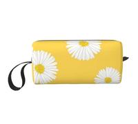 Aster Blanc Marguerite Jaune, Trousse de Maquillage Trousse à cosmétiques Trousse de Toilette de Voyage Portable Pochette de Maquillage