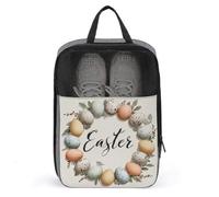 Aster Couronne avec œufs de couleur pastel Sac à chaussures pour voyage usage quotidien Sac de rangement anti-poussière Pochette à chaussures de golf