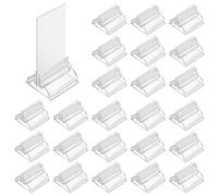 ASTER Lot de 24 porte-cartes de table en acrylique transparent pour cartes de mariage, photos, mémos, photos (1,9 x 1,9 cm)