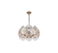 Aster Plafonnier suspendu moderne doré, abat-jour en verre