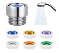 ASTER régulateurs de débit pour pommeau de douche, douche limiteur de réducteur de débit réglé, Adaptateur pour pommeau de douche fixe et douchette à main pour Salle de Bain, 6 Débits Différents
