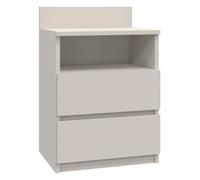 CDF Table de chevet M1 Malwa - Table de chevet - Couleur : cachemire (beige) - Idéale pour chambre à coucher, chambre d'enfant, adolescent - Montage facile - Deux tiroirs spacieux - Tiroirs sans