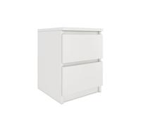 ASTER T2 - Table de chevet contemporaine 40x30x30 - Table de nuit/d'appoint 2 tiroirs style scandinave - Meuble de rangement