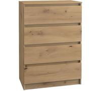 ASTER T4 - Commode chambre/bureau/salon 70x40x95.5 4 tiroirs - Meuble de rangement moderne - Chiffonier Style Scandinave - Dressing