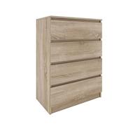 ASTER T4 - Commode chambre/bureau/salon 95.5x70x40 / 4 tiroirs - Meuble de rangement moderne Chiffonier Style Scandinave - Dressing