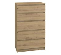 ASTER T5 | Commode chambre/bureau/salon 70x40x109.5 cm 5 tiroirs | Meuble de rangementStyle Scandinave | Dressing