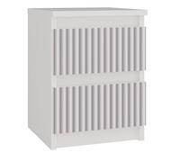 ASTER - Table de chevet style scandinave- 30x30x40 cm - Chevet 2 tiroirs - Meuble de chambre enfant - Blanc et rose