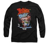 Asterix and Obelix Asterix & Obelix-Idefix Together Unisex Long Sleeve T Shirt, Black, Noir, S Mixte