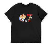 Asterix and Obelix T-Shirt Funny Ideiafix Adult Black XL