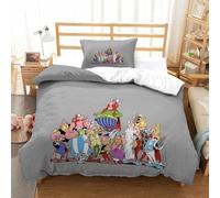 Asterix Anime Parure De Lit avec Housse De Couette en Microfibre + Taies D'oreillers 3D Imprimé Sets De Housse De Couette avec Fermeture À Glissière 2 Pcs Single（135x200cm）