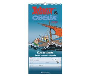 Asterix & Obelix 2027: Familienplaner 22x45 cm mit 5 Spalten, Schulferien, Stundenplänen & deutschem Kalendarium - Comic-Kalender für Kinder & Familien