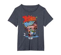 Asterix & Obelix & Idefix Together T-Shirt, Femme Grandes Tailles, Bleu Chiné, 5X