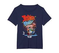 Asterix & Obelix & Idefix Together T-Shirt, Femme Grandes Tailles, Bleu Marine, 3X