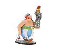 Asterix - Statuette Obelix Avec Une Pile De Casques Romains Et Idéfix 21 Cm