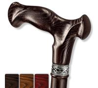 Asterom Canne de marche ergonomique faite à la main pour hommes - Bâtons de marche en bois pour personnes âgées (noyer, 91,4 cm)