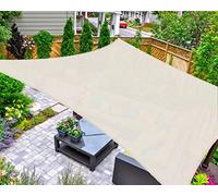 AsterOutdoor Voile d'ombrage rectangulaire 3,5 x 4,6 m, Anti-UV pour terrasse, Jardin, pelouse, activités de Plein air, crème