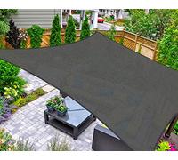 AsterOutdoor Voile d'ombrage rectangulaire 3 x 3 m Anti-UV pour terrasse, Jardin, pelouse, activités de Plein air, Graphite