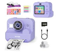 ASTGMI Appareil Photo Instantané, 2.4" Écran Appareil Photo Enfant avec Papier d'impression et Carte 32GB, Mode Selfie et Video, Cadeau Jouet pour Enfant Garçons Filles de 3-14 Ans (Violet)