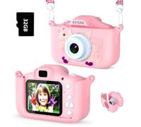 ASTGMI Appareil Photo pour Enfants, 2.0 Pouces Enfant Appareil Photo Numérique, Mini Caméra Rechargeable Caméscope Cadeau Jouet Filles Garçons de 3 à 10 Ans, vidéo HD 1080p, 32G SD Carte