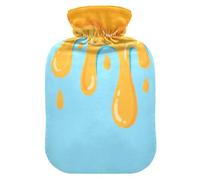 Asthetic Art Bouillotte orange bleu avec housse souple, 2 l pour thérapies chaudes et froides, chauffe-ventre, Bolsa Caliente para Dolores Menstrual