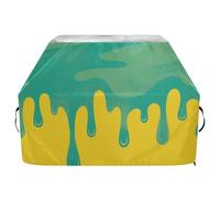 Asthetic Art Housse de barbecue verte et jaune de 165,1 cm, imperméable, très résistante, résistante à la décoloration et aux UV avec cordon de serrage réglable pour protéger de la poussière et du