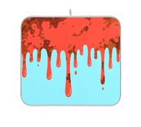 Asthetic Art Tapis à vaisselle coloré pour comptoir de cuisine Tapis égouttoir et égouttoir résistant à la chaleur 40,6 x 45,7 cm