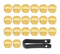 Astibym Couvercles D'écrou de Roue 17mm, en Plastique doré, Universels pour | Plastique, Protection des Roues, Couverture contre les Rayures contre la Rouille, Ajustement à la Presse, Montage