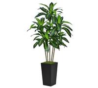 ASTIDY Dracaena Artificiel de 1,5 m - Arbre Artificiel avec Pot de Fleurs Haut Noir - Yucca Tropical en Pot - Arbre Artificiel en Soie pour la Maison, Le Bureau, Le Salon, décoration d'intérieur
