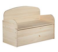 ASTIGARRAGA 75277 Banc Coffre déco en pin 90 x 62 x 38 cm, Bois, Neutre, H 120,7 x 50 x 25 cm