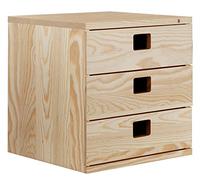 ASTIGARRAGA Bloc de Rangement 3 Tiroirs DINAMIC , Pin, Beige, 36,2 x 33 x 36,2 cm