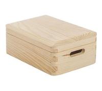 - Boîte de rangement en pin massif avec couvercle Taille 1