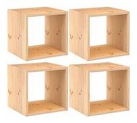 Astigarraga - Cube de rangement en pin massif Dinamic Lot de 4 naturel G