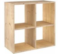 Astigarraga - Étagère cubes en bois brut Dinamic 4 cases beige G