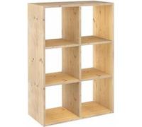 Astigarraga - Étagère cubes en bois brut Dinamic 6 cases beige G