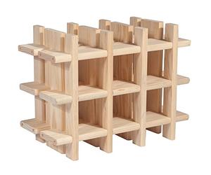 ASTIGARRAGA KIT LINE Porte-Bouteilles modulaire Rioja pour 9 Bouteilles, Bois Massif pin - 32,5 x 43 x 22 cm
