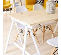 Astigarraga Kit Line Tréteau en bois "Deco" - blanc, pied de table en bois massif en différentes couleurs, capacité de charge max. 400 kg